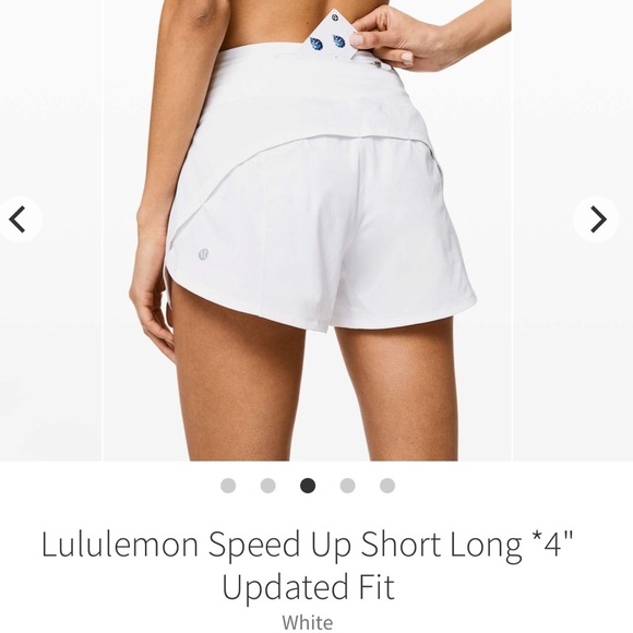 Lululemon Speed Up Short Long *4" White - Picture 1 of 9